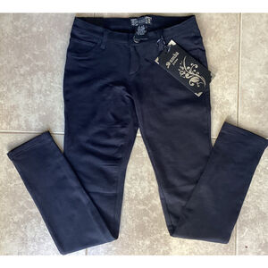 Sumba Black Jean Jeggings Embellished Back Pockets Low Rise Woman’s Sz 9/10 NEW